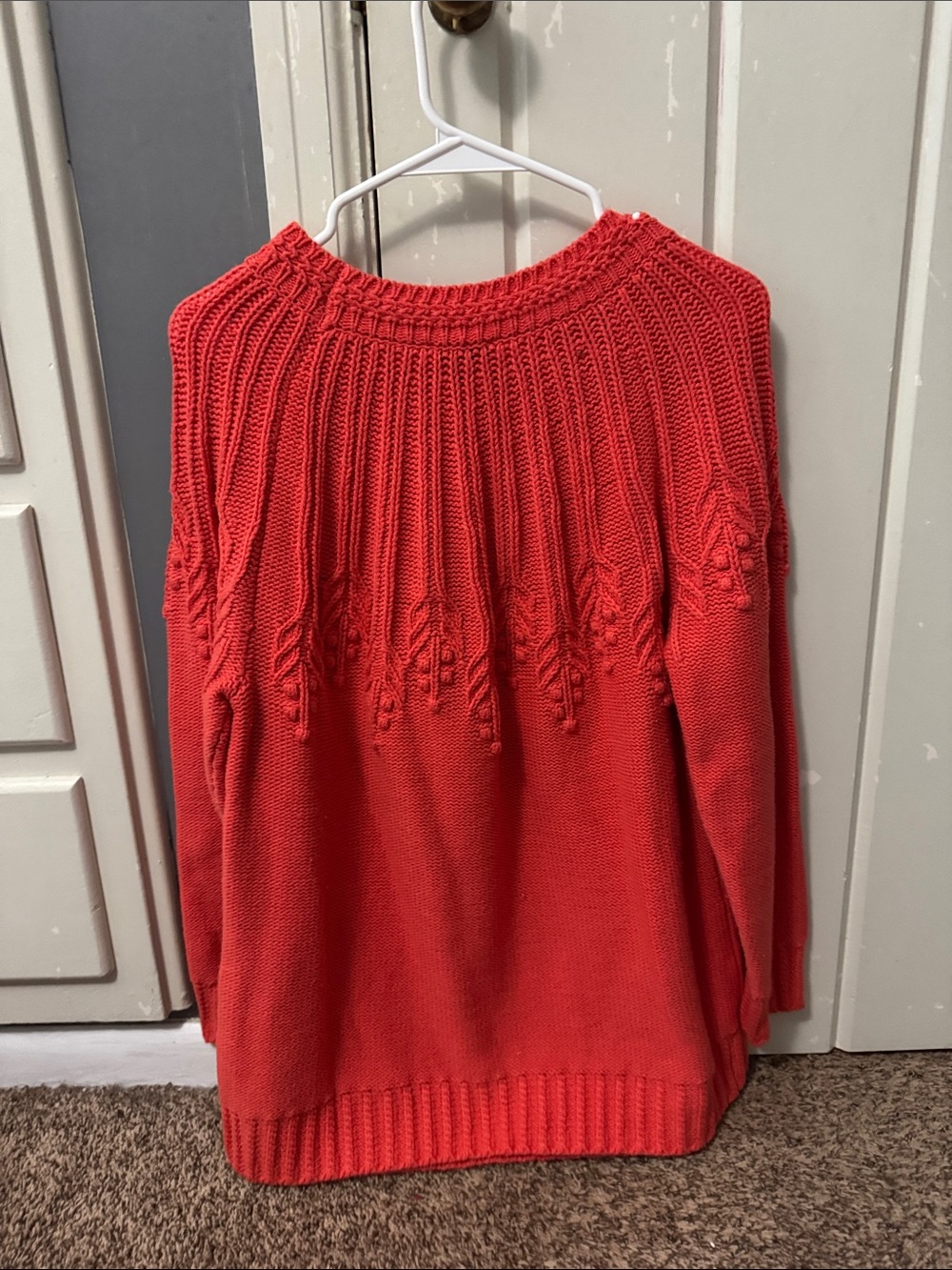 Talbots Coral Red Crewneck Knit Sweater - Picture 3 of 3
